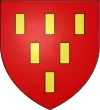 De gueules aux six billettes d'or ordonnées 3, 2, 1 (Ménilles).