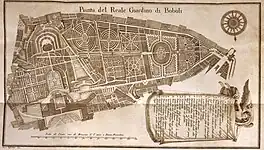 Plan du jardin du XVIIIe siècle.