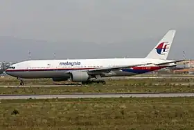 Le Boeing 777-200ER 9M-MRD en 2011, 3 ans avant d'être abattu.