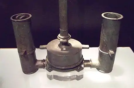 Pompe hydraulique romaine. Ier&nbsp;siècle à IIe&nbsp;siècle. Fonte. Mine de Sotiel Coronada, Calañas, Espagne.