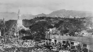 Dégâts sur la ville à la suite du bombardement allemand du 22 septembre 1914.