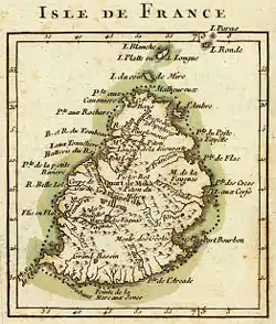 Carte de l'île de France, fin du XVIIIe&nbsp;siècle.