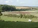 bord de Roanne : la tache brunâtre représente une pollution par «remontée» de saumure