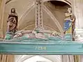 Poutre de gloire, la Vierge, Golgotha et saint Jean.