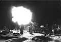 Tir de nuit d'un Mrs 18 sur le front russe (janvier 1944).