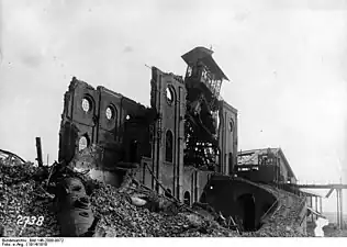 La destruction des mines (photo allemande ; entre 1914 et 1918).