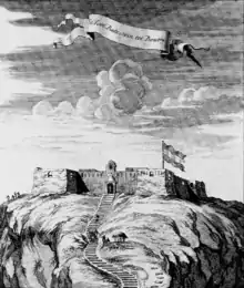 Lithographie d'un fort sur une colline