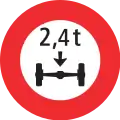 Signalisation spécifiant la charge maximale autorisée par essieu.