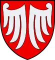 Armoiries de la famille Finstaätten : De gueules au vol adossé d'argent.
