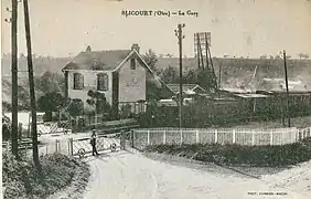 Un train à l'arrêt de Blicourt, au début du XXe&nbsp;siècle