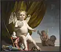Caesar van Everdingen, Cupidon à la boule de verre, 88,5&nbsp;×&nbsp;102,5&nbsp;cm, collection particulière.