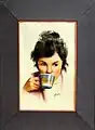 Femme buvant du café.