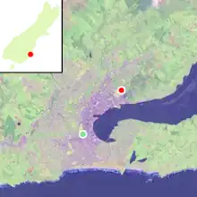 Une carte satellite d'une ville