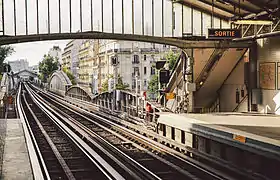 Extrémité des quais vers lastation La Motte-Picquet - Grenelle.