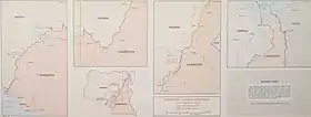 Cartes de la frontière entre le Cameroun et le Nigéria.