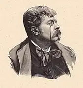 Portrait de Camille Lemonnier paru dans l’Album Mariani.