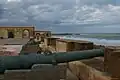 canons en bronze alignés face à la mer