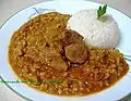 Carapulcra avec du riz.