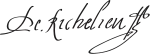 Signature de Armand Jean du Plessis de Richelieu