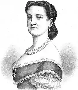 Gravure de la cantatrice, réalisée en 1865.