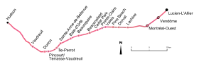 Voir la carte de la ligne.