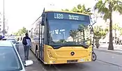 Autobus de la ligne 120 en direction de Mediouna en février 2021.