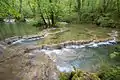 Gours en amont de la cascade.