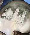 Gravure sur nacre de la cathédrale de Rikitea