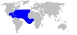 Aire de répartition du Mésoplodon de Gervais