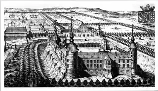 Le château de Trazegnies au milieu du XVIIe siècle.