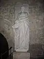 Allégorie de la Charité, accompagnée d'un pélican s'ouvrant le ventre, cathédrale Notre-Dame de Chartres.