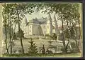 Le château Rocher sur la commune de Maisonnais-sur-Tardoire, aquarelle, 1888