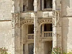 Escalier de l'aile Longueville du Château de Châteaudun (1491-1518).