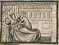 Bibliothèque Sainte-Geneviève, manuscrit 783, fo 27 vo, vers 1390-1410, par Perrin Remiet.