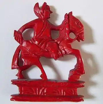 Cavalier, jeu d'échecs chinois en ivoire du XIXe&nbsp;siècle