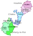 Communes et cantons constitutifs de la 4e&nbsp;circonscriptions.