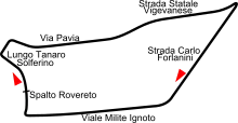 Illustration du tracé du circuit d'Alexandrie.