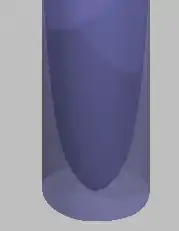 forme évoquant un cylindre dont on a soustrait une courbe, la "paroi" devient infiniment fine en haut.