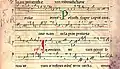 Manuscrit de musique grégorienne, XIIe siècle, détail. Neumes de moines cisterciens. MS.207.