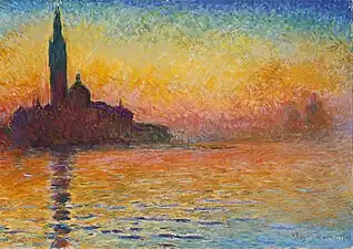 Saint-Georges Majeur au crépuscule.