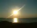 Coucher de soleil sur la plage du Club des Pins