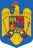 Armoiries officielles de la Roumanie depuis 1992 : l'écu transylvain figure en bas à droite.