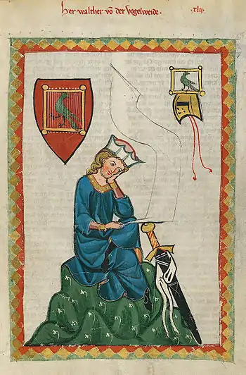 Planche 124r : Walther von der Vogelweide.