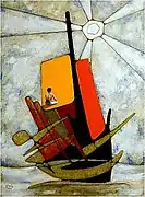 Coin de jour.1989, 75 × 54 cm, acrylique et huile sur toile.