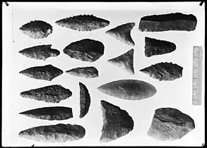 Collection de silex, photographie d’Hippolyte Müller, début XXe siècle