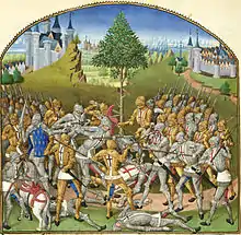 Miniature du Combat des Trente au XVe&nbsp;siècle.