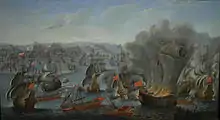 Pléthore de bateaux sur une mer grisâtre