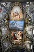 Peinture du plafond de la nef.