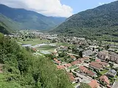 Vue sur la vallée de la Tarentaise depuis Conflans.