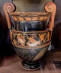 Cratère à volutes, Mort d'Actéon Ve siècle av. J.-C.